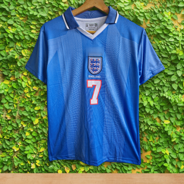 Best embroidery England Beckham jersey 1996 blue