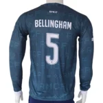 Real Madrid 2024-25 Third Kit Long Sleeve Jersey – Teal Blue/Navy RMCF Pattern - Image 3