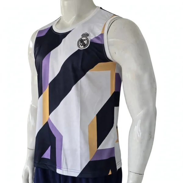 Real Madrid 2022/23 Pre-Match Sleeveless Training Jersey – Purple Pattern side view