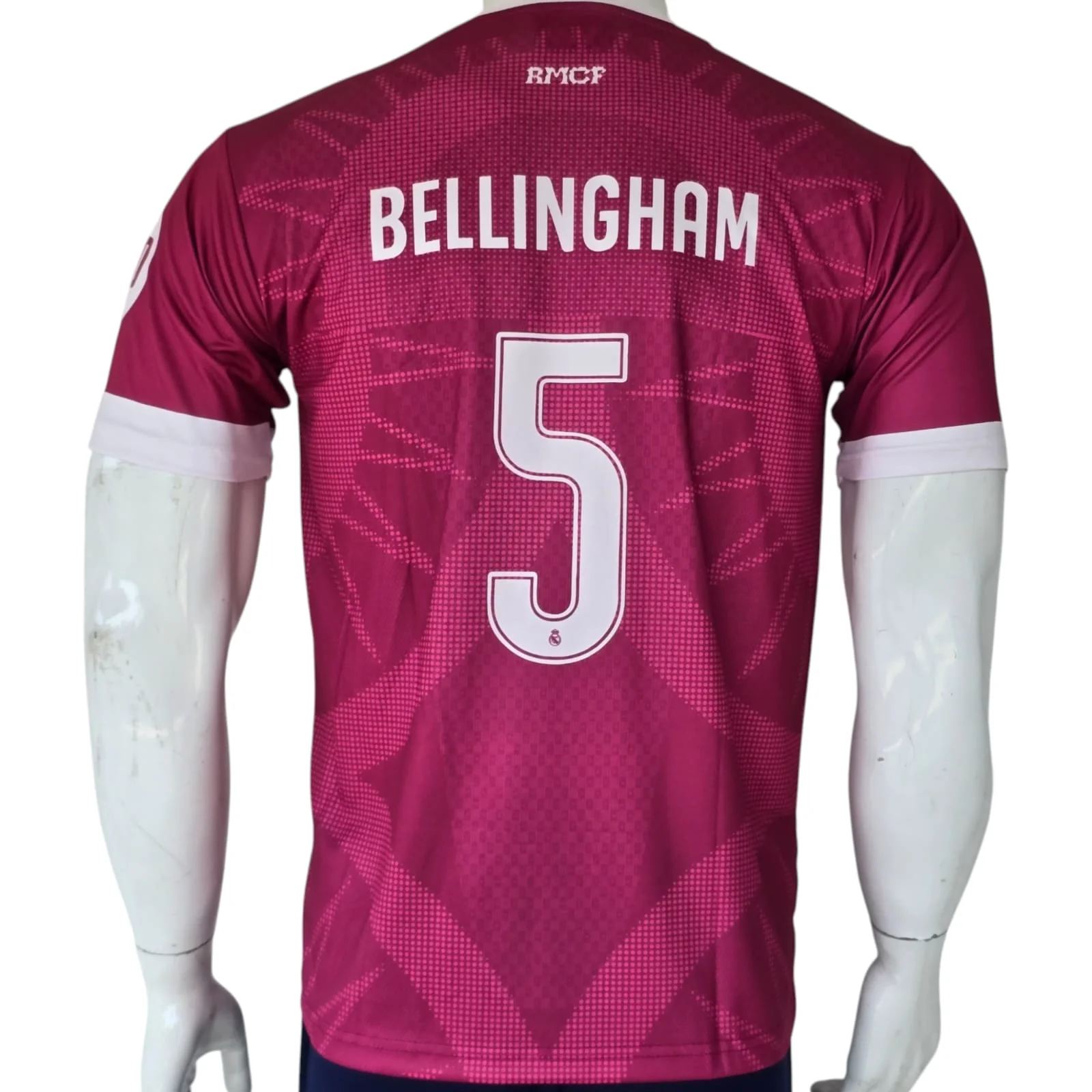 Real Madrid Bellingham #5 Pink 2026 Jersey back view