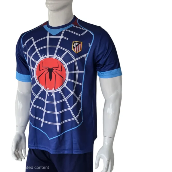 Atletico Madrid Spider-Man Blue Jersey side view